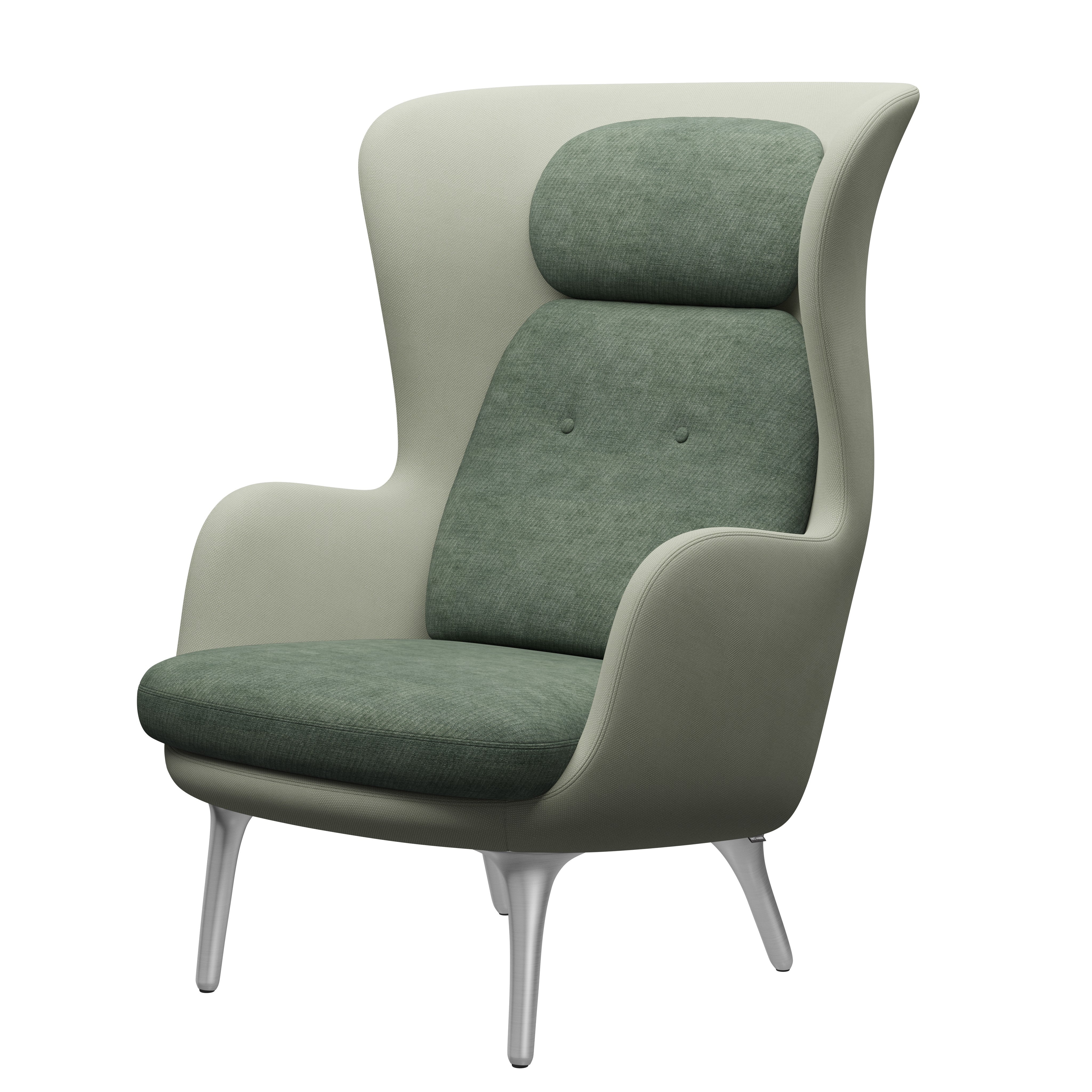 [product_category]-Fritz Hansen Ro Lounge Chair Aluminum, Mint Green-Fritz Hansen-JH1-Steelcut935-Nabis0023-FRI-1
