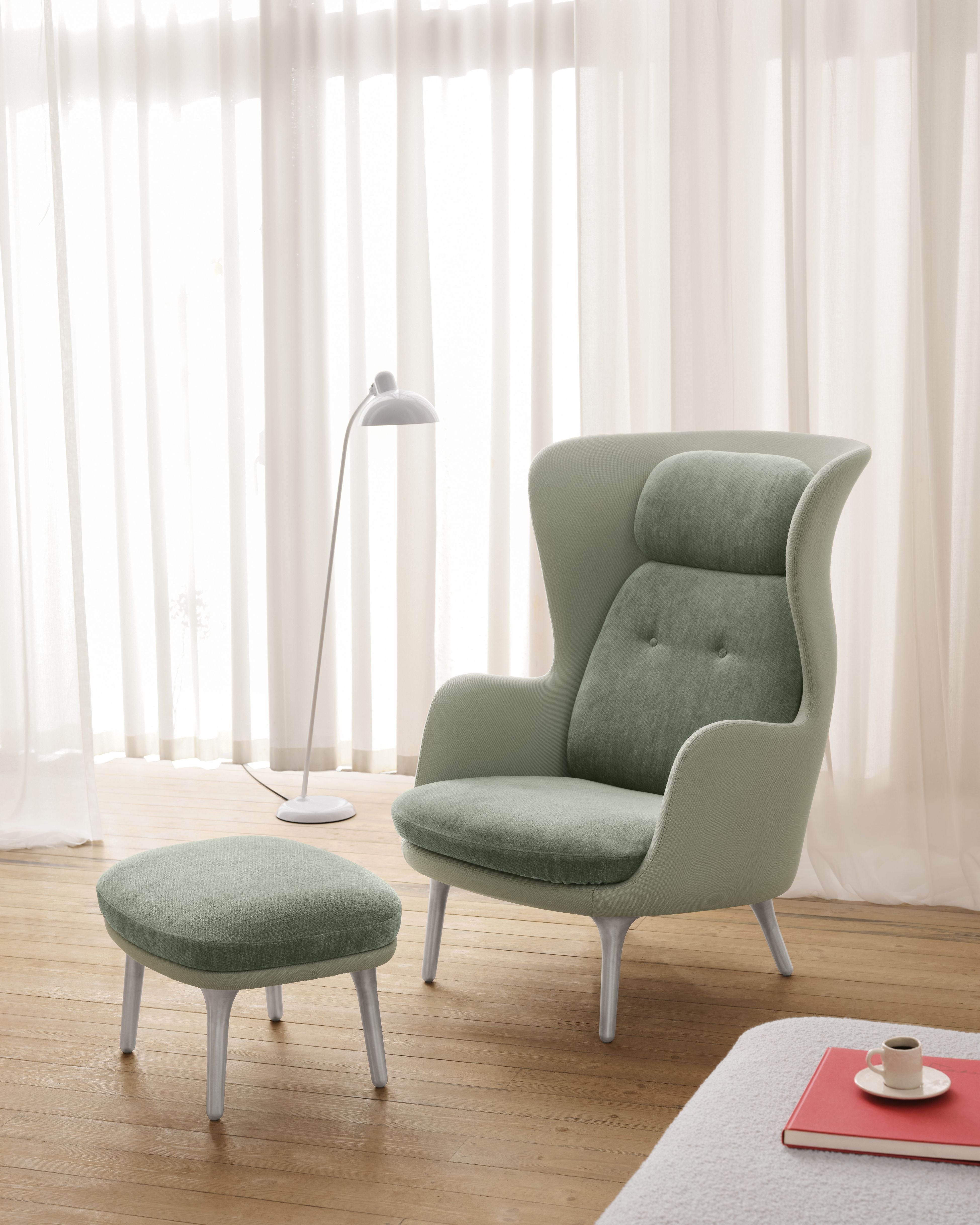 [product_category]-Fritz Hansen Ro Lounge Chair Aluminum, Mint Green-Fritz Hansen-JH1-Steelcut935-Nabis0023-FRI-4