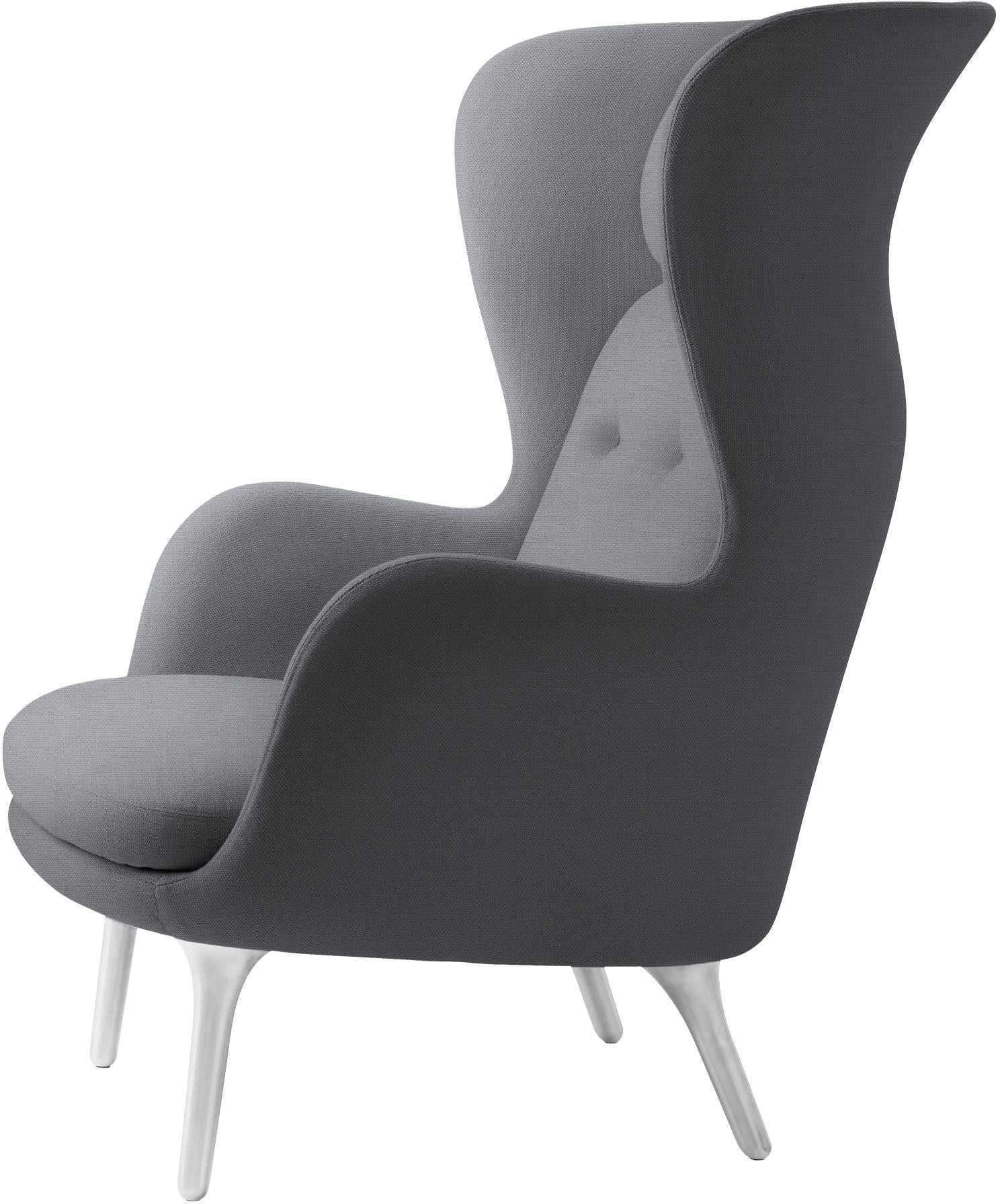 [product_category]-Fritz Hansen Ro Lounge Chair, Monochrome Grey, Aluminium-Fritz Hansen-JH1-130-FRI-1