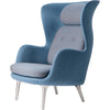 Fritz Hansen Ro™ Lounge Chair Two Tonus Aluminium, Mood Blue/ Canvas Blue