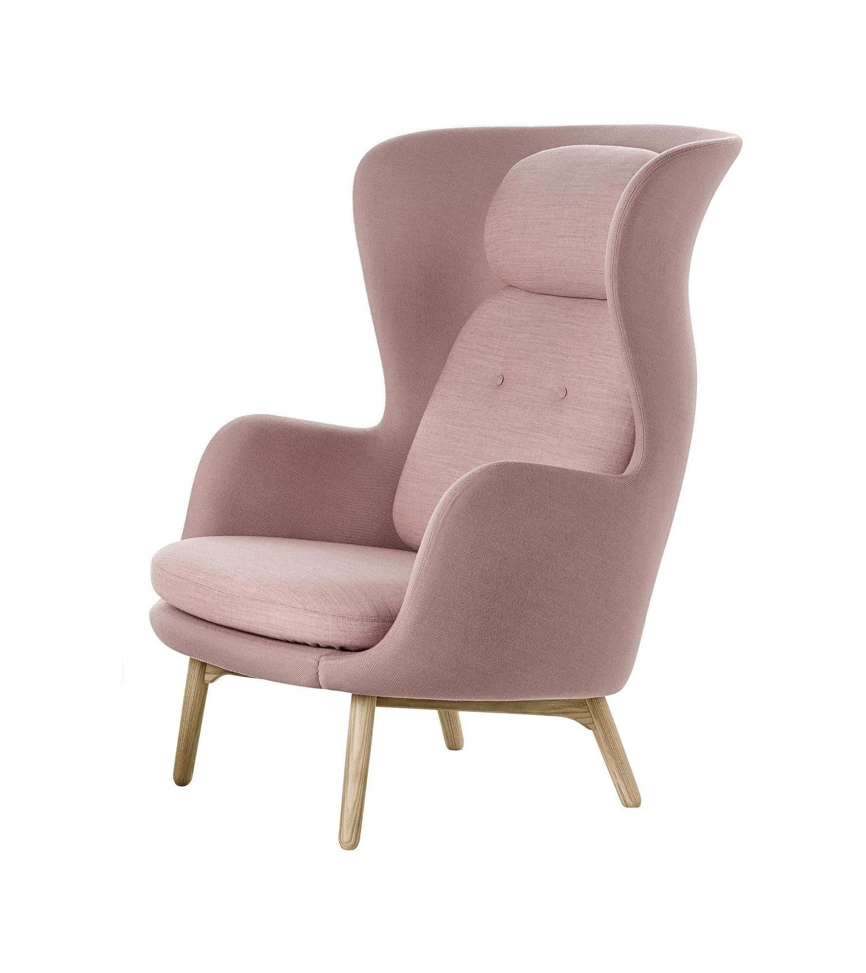 [product_category]-Fritz Hansen Ro Lounge Chair Wood, Steelcut Pink/ Canvas Pink-Fritz Hansen-JH2-605/0614-FRI-1