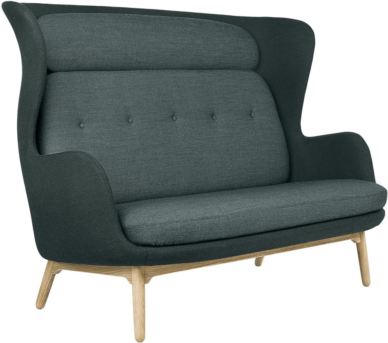 [product_category]-Fritz Hansen Ro Sofa Wooden Legs, Fiord Green-Fritz Hansen-JH120-991/971-FRI-1