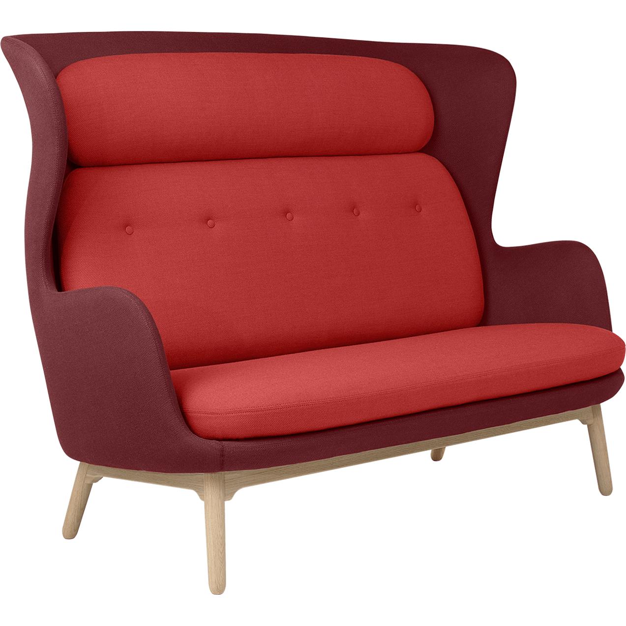 [product_category]-Fritz Hansen Ro Sofa Wooden Legs, Fiord Red-Fritz Hansen-JH120-581/571-FRI-1