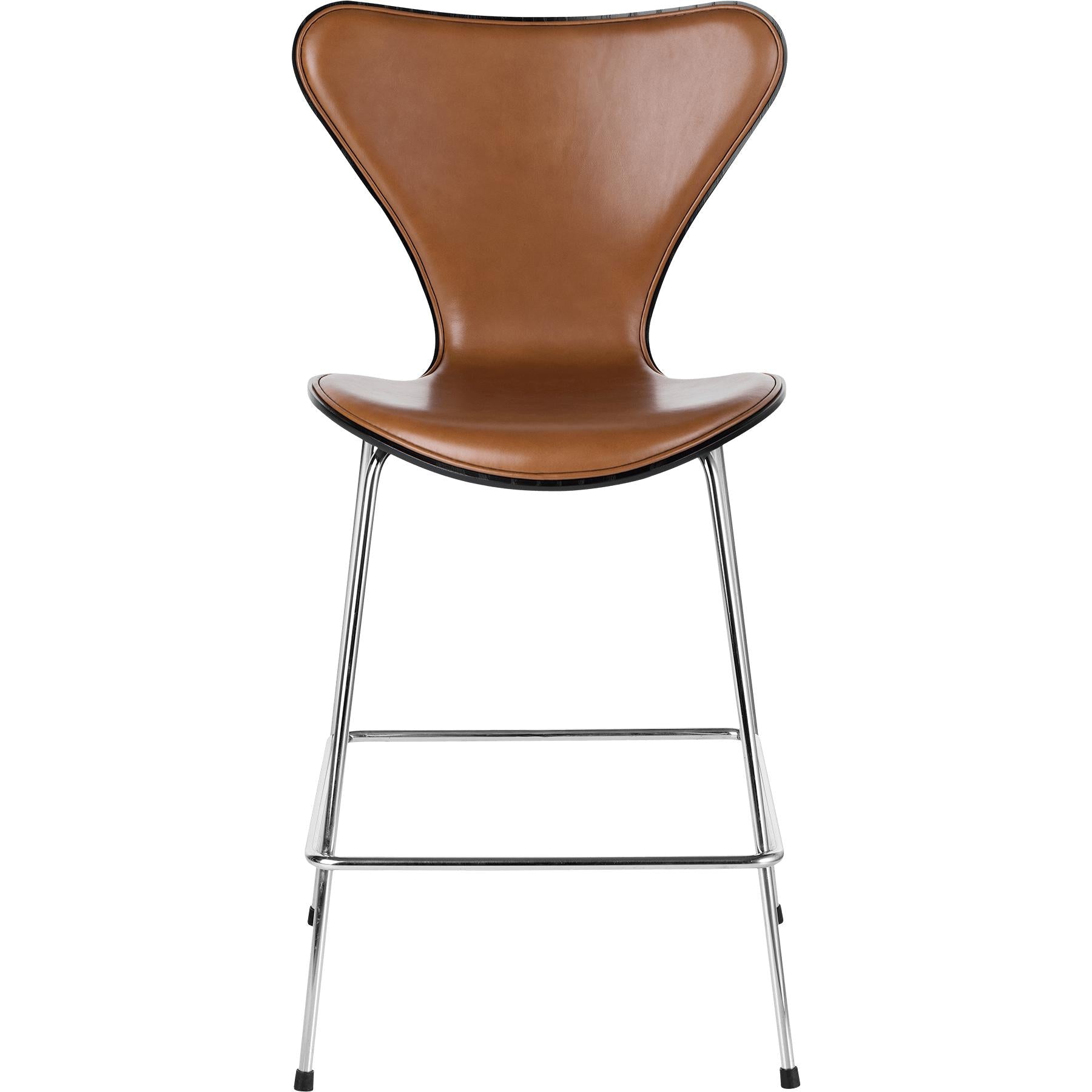 [product_category]-Fritz Hansen Series 7 Bar Chair Front Upholstery Leather 64 Cm, Grace Walnut-Fritz Hansen-3187-grace walnut/frontupholstered-FRI-1