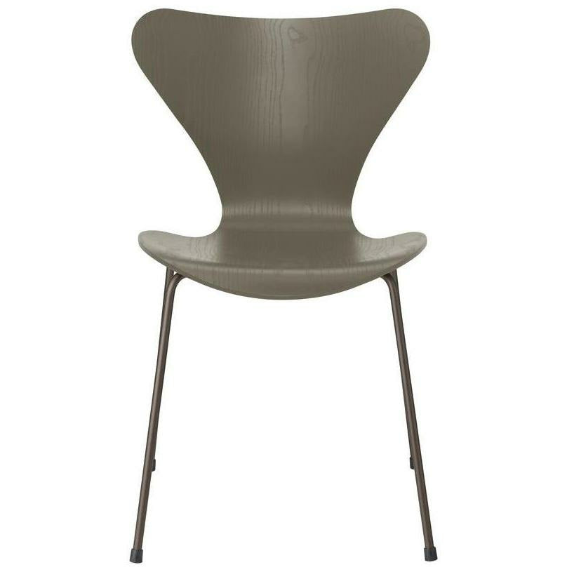 [product_category]-Fritz Hansen Series 7 Chair Colored Ash Olive Green Bowl, Brown Bronze Base-Fritz Hansen-3107-FARVET-OLIVE-BROWN-FRI-1