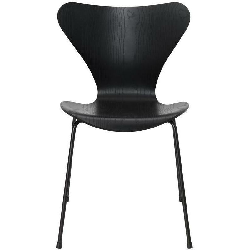[product_category]-Fritz Hansen Series 7 Chair Dyed Ash Black Shell, Black Base-Fritz Hansen-3107-FARVET-SORT-SORT-FRI-1