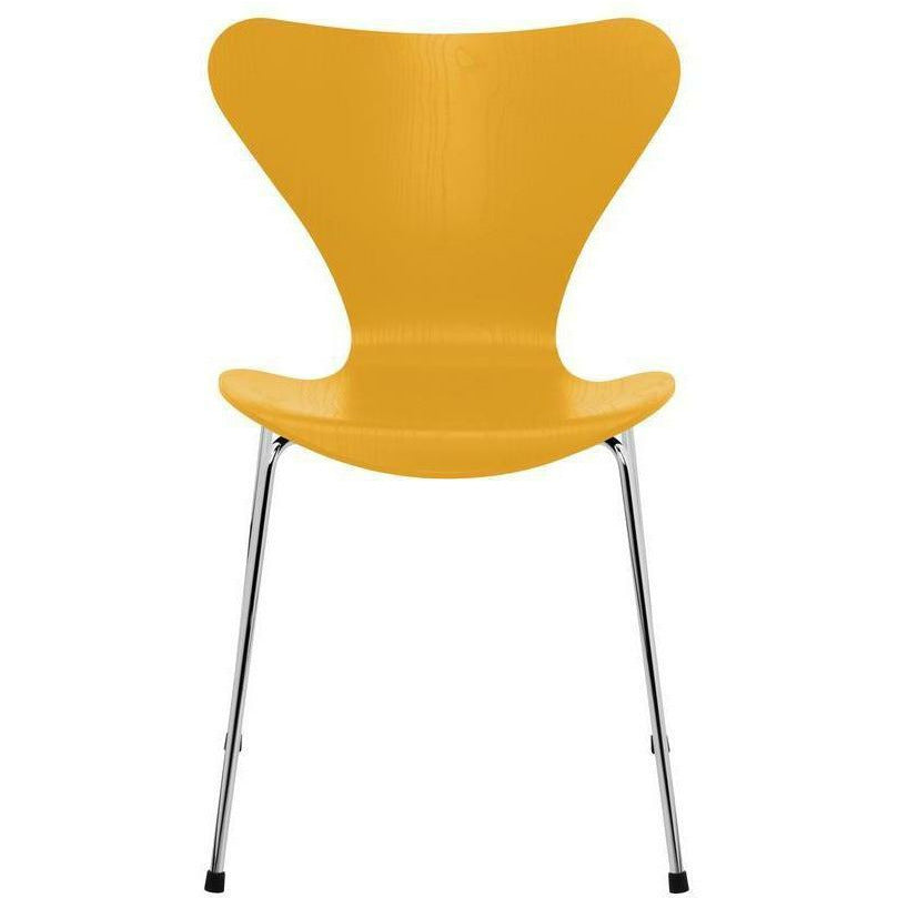 [product_category]-Fritz Hansen Series 7 Chair Dyed Ash True Yellow Shell, Chromed Steel Base-Fritz Hansen-3107-FARVET-TRUE-FORKROMET-FRI-1