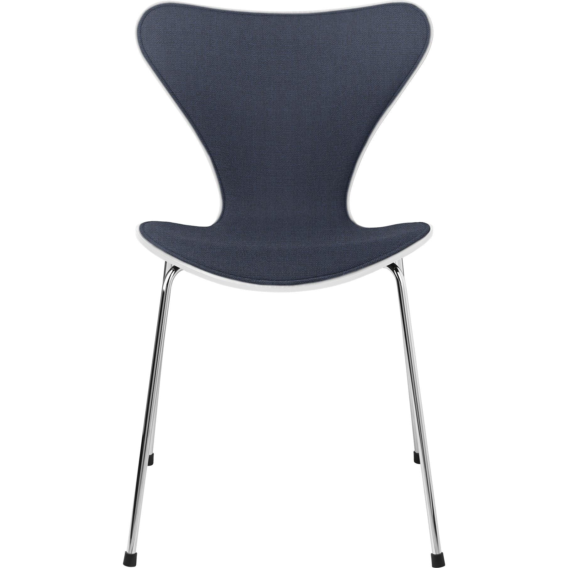[product_category]-Fritz Hansen Series 7 Chair Front Upholstery Fabric, White/Blue-Fritz Hansen-3107-FroUph-White-Blue-FRI-1