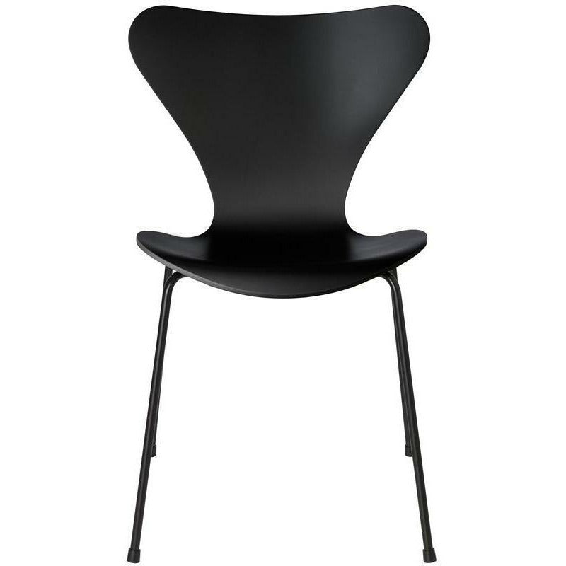 [product_category]-Fritz Hansen Series 7 Chair Lacquered Black Shell, Black Base-Fritz Hansen-3107-LAKERET-SORT-SORT-FRI-1