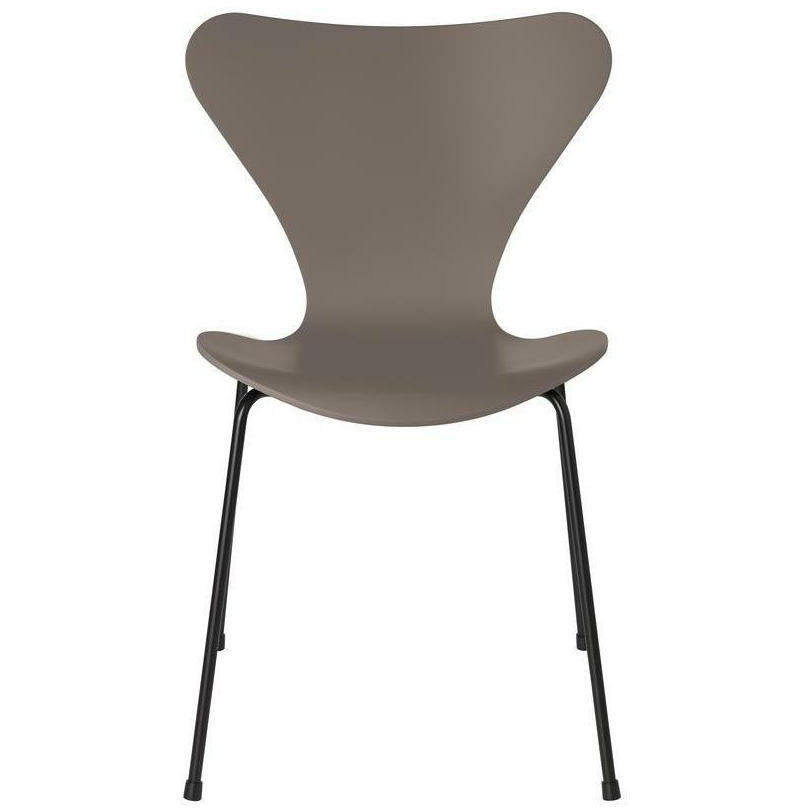 [product_category]-Fritz Hansen Series 7 Chair Lacquered Deep Clay Shell, Black Base-Fritz Hansen-3107-LAKERET-DEEP-SORT-FRI-1