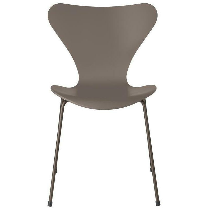 [product_category]-Fritz Hansen Series 7 Chair Lacquered Deep Clay Shell, Brown Bronze Base-Fritz Hansen-3107-LAKERET-DEEP-BROWN-FRI-1