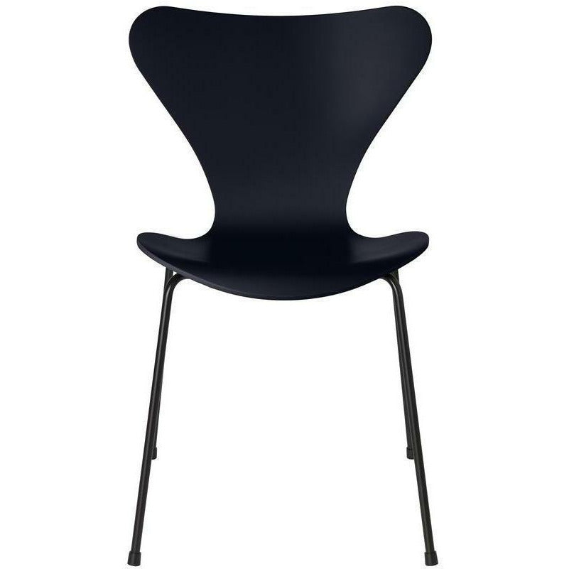 [product_category]-Fritz Hansen Series 7 Chair Lacquered Midnight Blue Shell, Black Base-Fritz Hansen-3107-LAKERET-MIDNIGHT-SORT-FRI-1