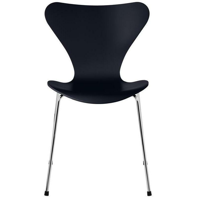 [product_category]-Fritz Hansen Series 7 Chair Lacquered Midnight Blue Shell, Chrome Plated Steel Base-Fritz Hansen-3107-LAKERET-MIDNIGHT-FORKROMET-FRI-1