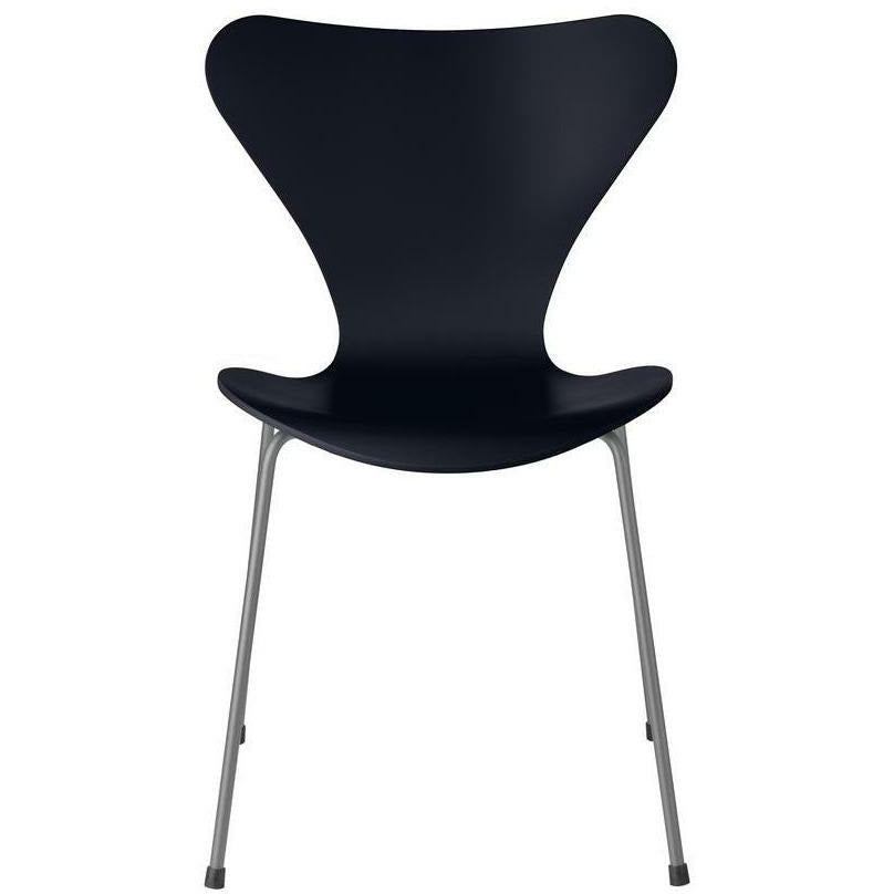[product_category]-Fritz Hansen Series 7 Chair Lacquered Midnight Blue Shell, Silver Grey Base-Fritz Hansen-3107-LAKERET-MIDNIGHT-SILVER-FRI-1