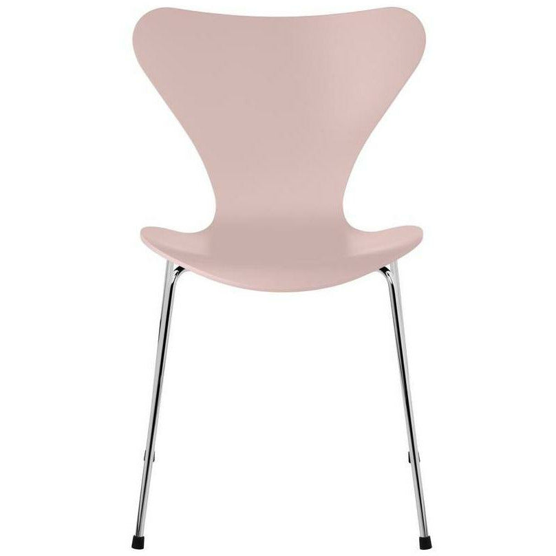 [product_category]-Fritz Hansen Series 7 Chair Lacquered Pale Rose Bowl, Chromed Steel Base-Fritz Hansen-3107-LAKERET-PALE-FORKROMET-FRI-1
