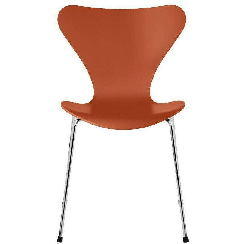 [product_category]-Fritz Hansen Series 7 Chair Lacquered Paradise Orange Bowl, Chromed Steel Base-Fritz Hansen-3107-LAKERET-PARADISE-FORKROMET-FRI-1