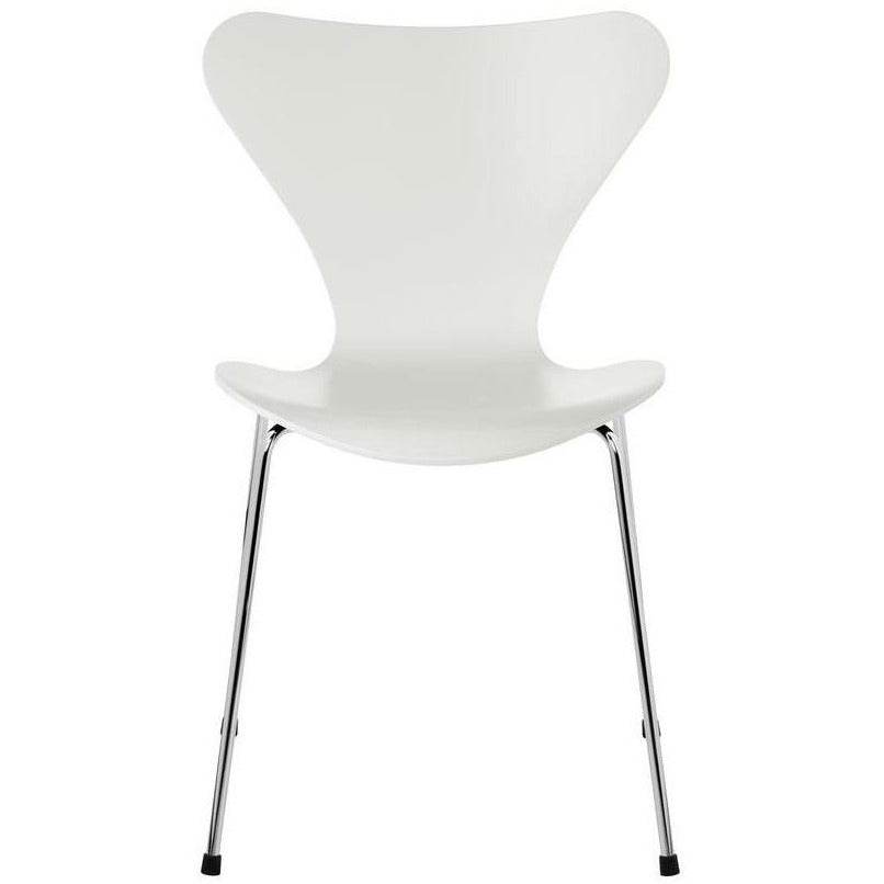[product_category]-Fritz Hansen Series 7 Chair Lacquered White Shell Seat Height 46 Cm, Chrome Plated Steel Base-Fritz Hansen-3107-LAKERET-HVID-FORKROMET-FRI-1