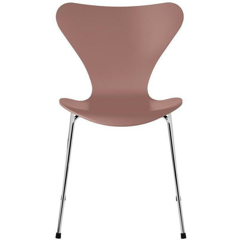 [product_category]-Fritz Hansen Series 7 Chair Lacquered Wild Rose Bowl, Chromed Steel Base-Fritz Hansen-3107-LAKERET-WILD-FORKROMET-FRI-1