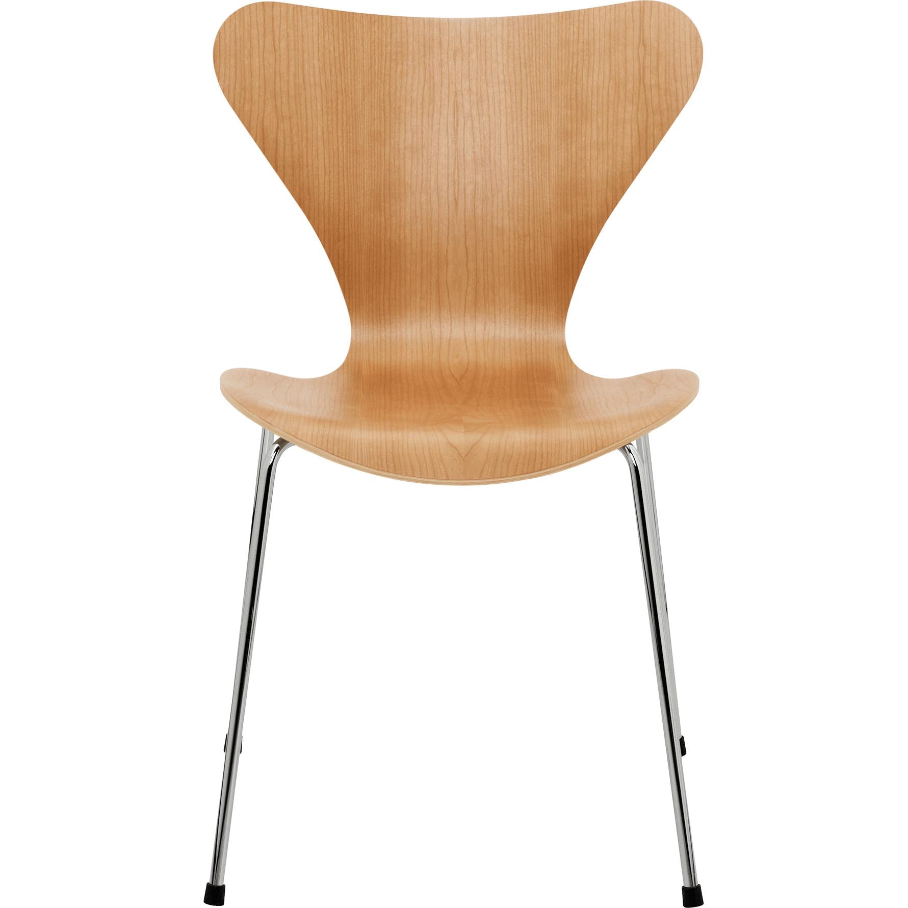 [product_category]-Fritz Hansen Series 7 Chair Veneer Cherry Bowl, Chromed Steel Base-Fritz Hansen-3107-Finer-Cherry-Chrome-FRI-1