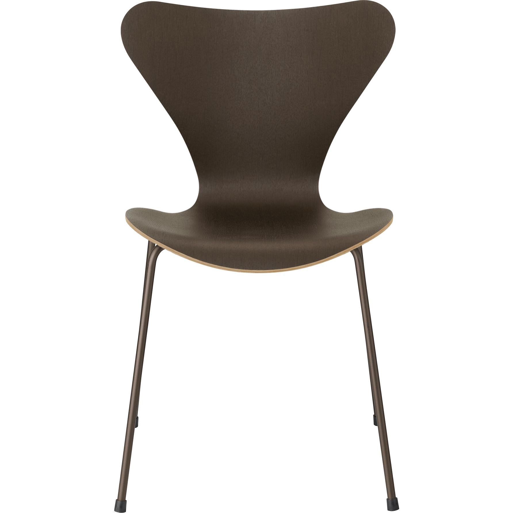 [product_category]-Fritz Hansen Series 7 Chair Veneer Dark Stained Oak Shell, Brown Bronze Base-Fritz Hansen-3107-Finer-DarkStained-Bronze-FRI-1