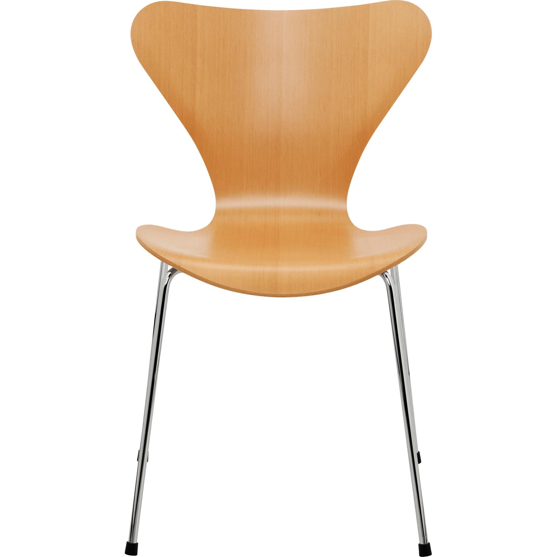 [product_category]-Fritz Hansen Series 7 Chair Veneer Oregon Pine Shell, Chromed Steel Base-Fritz Hansen-3107-Finer-OregonPine-Chrome-FRI-1
