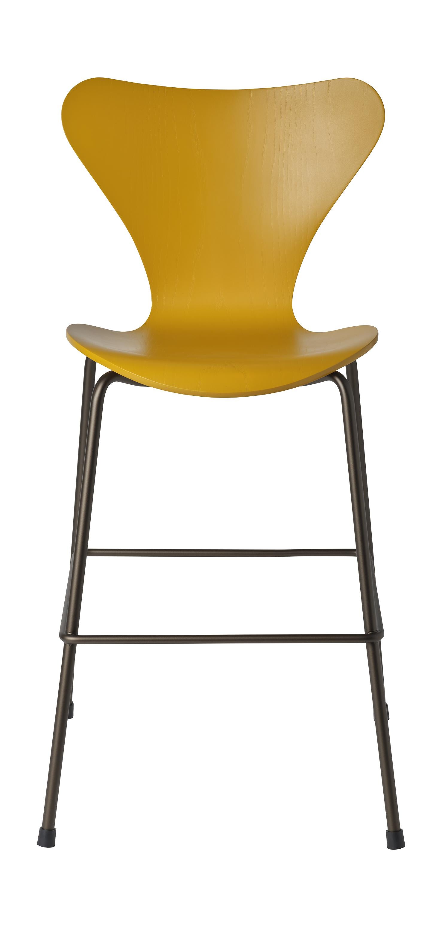 [product_category]-Fritz Hansen Series 7 Junior Chair, Brown Bronze/Burnt Yellow-Fritz Hansen-5702370000301-840238-FRI-1
