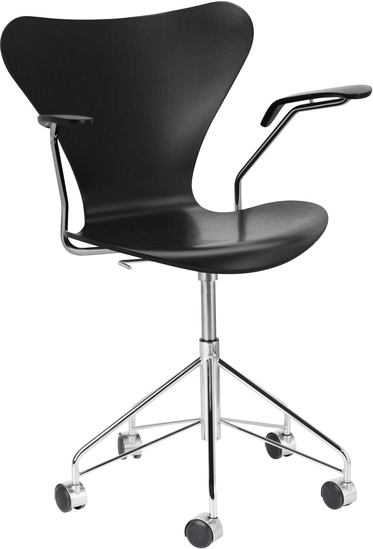 [product_category]-Fritz Hansen Series 7 Swivel Armchair Colored Ash, Black-Fritz Hansen-3217-195-FRI-1