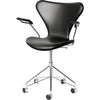 Fritz Hansen Series 7 Otočné křeslo plné čalounění, měkká černá