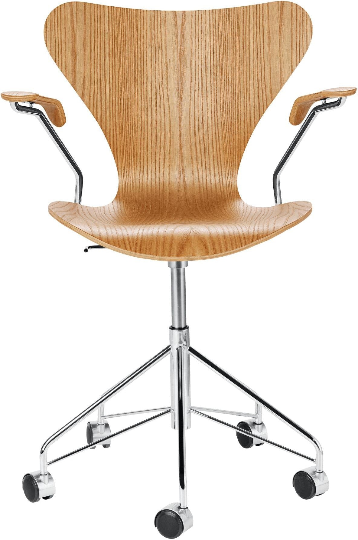[product_category]-Fritz Hansen Series 7 Swivel Armchair Veneer, Elm-Fritz Hansen-3217-elm-FRI-1