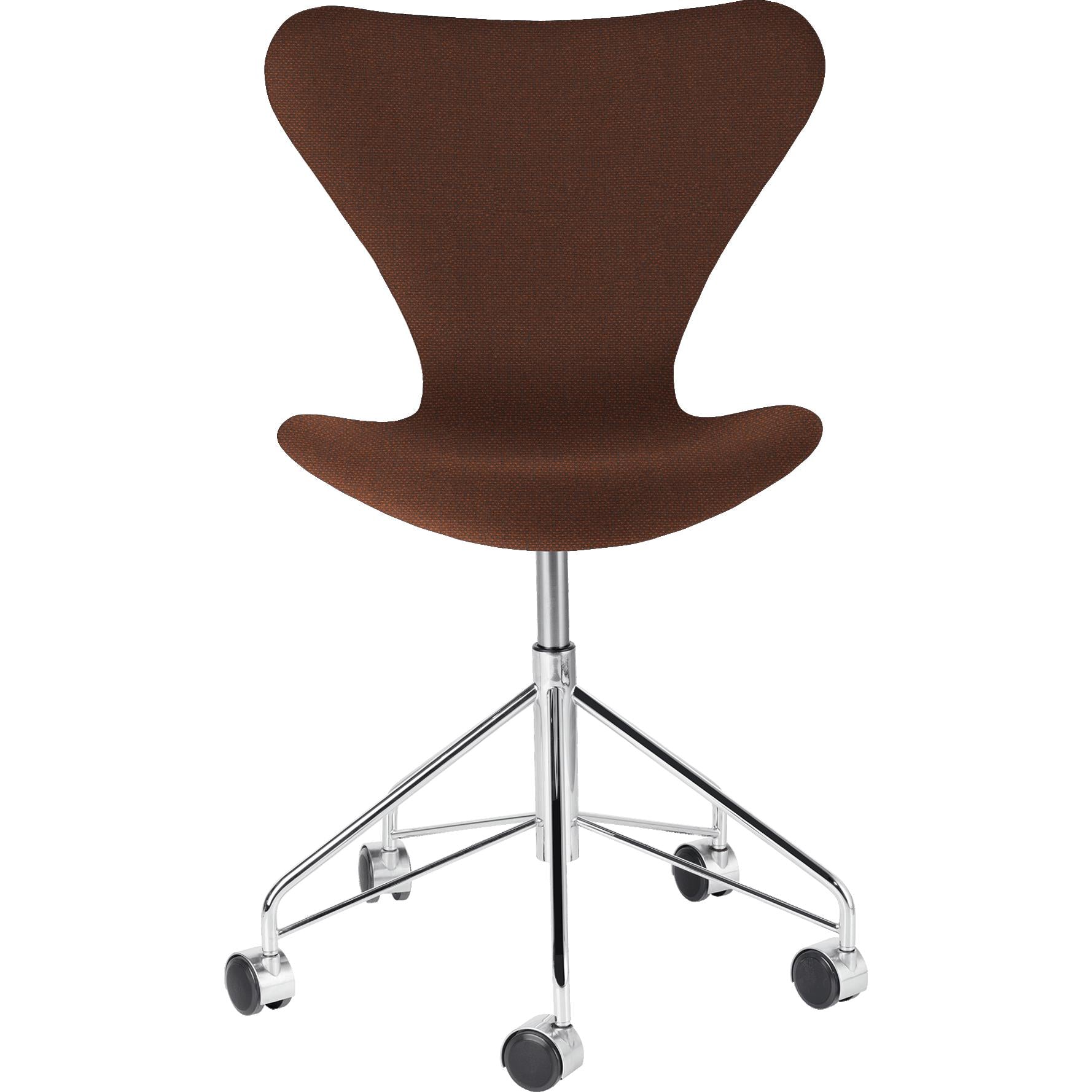 [product_category]-Fritz Hansen Series 7 Swivel Chair Full Upholstery Fabric Christianshavn, Mørk Orange-Fritz Hansen-3117-FulUph-Chris-1134-FRI-1