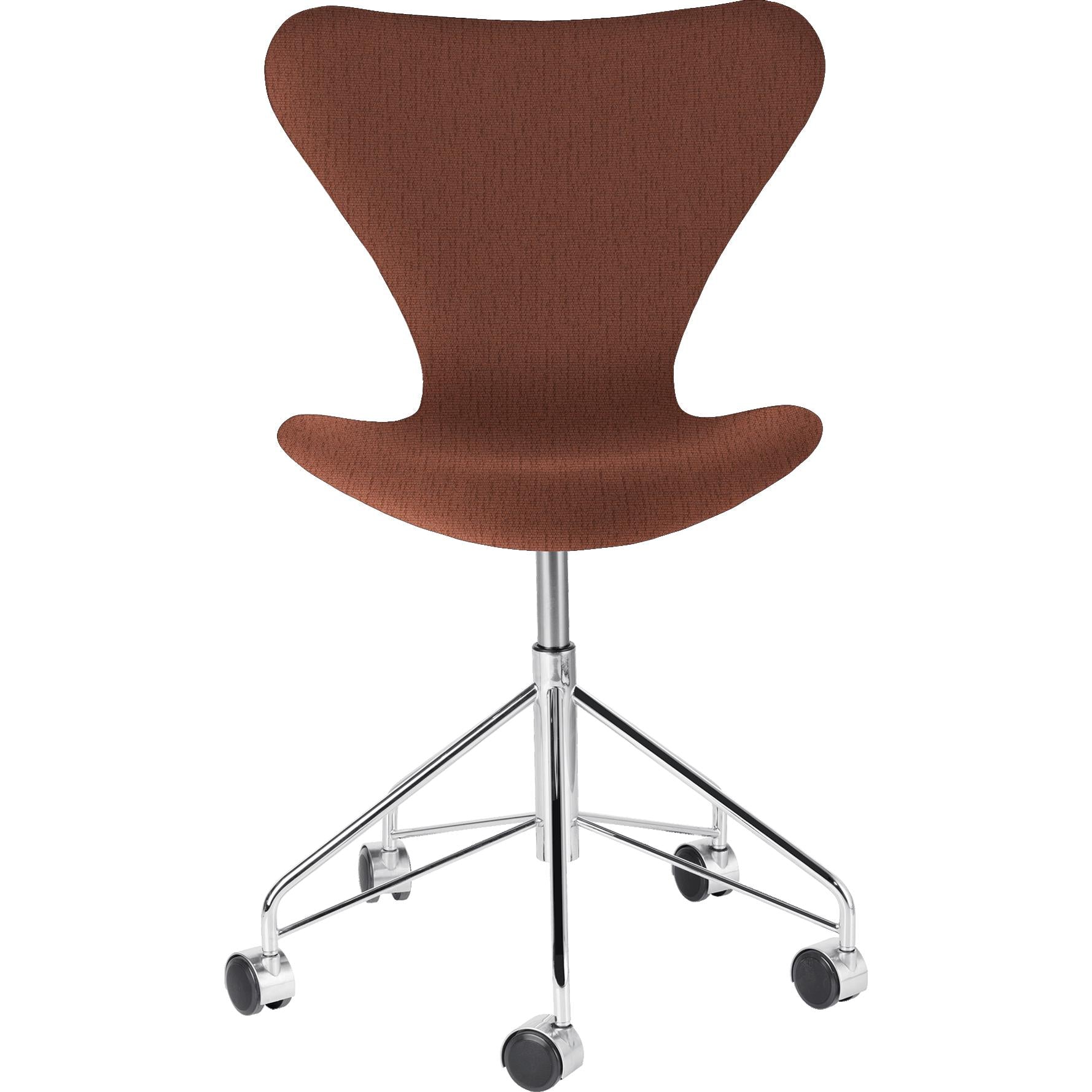 [product_category]-Fritz Hansen Series 7 Swivel Chair Full Upholstery Fabric Christianshavn, Orange-Fritz Hansen-3117-FulUph-Chris-1133-FRI-1