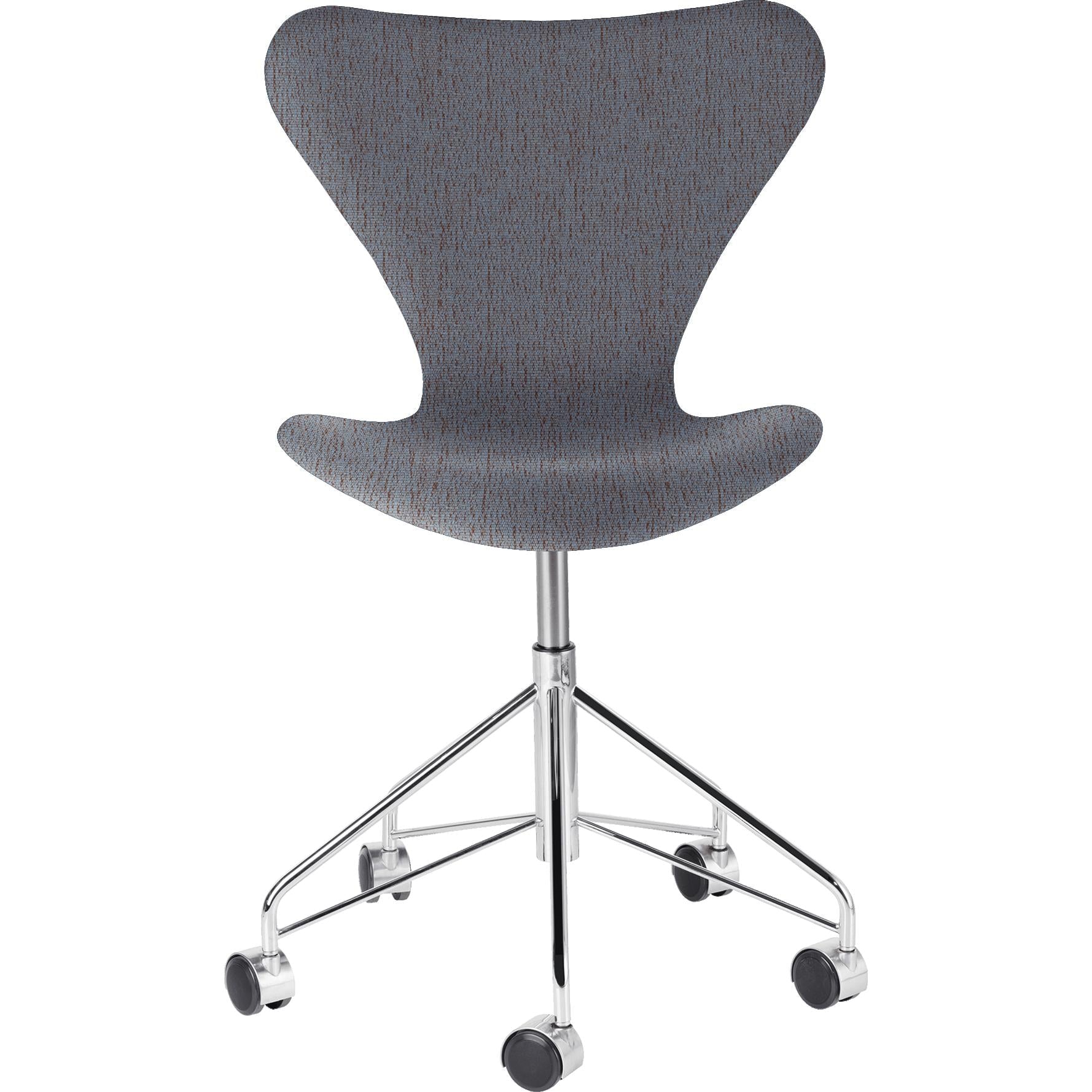 [product_category]-Fritz Hansen Series 7 Swivel Chair Full Upholstery Fabric Christianshavn, Orange/Blue-Fritz Hansen-3117-FulUph-Chris-1150-FRI-1
