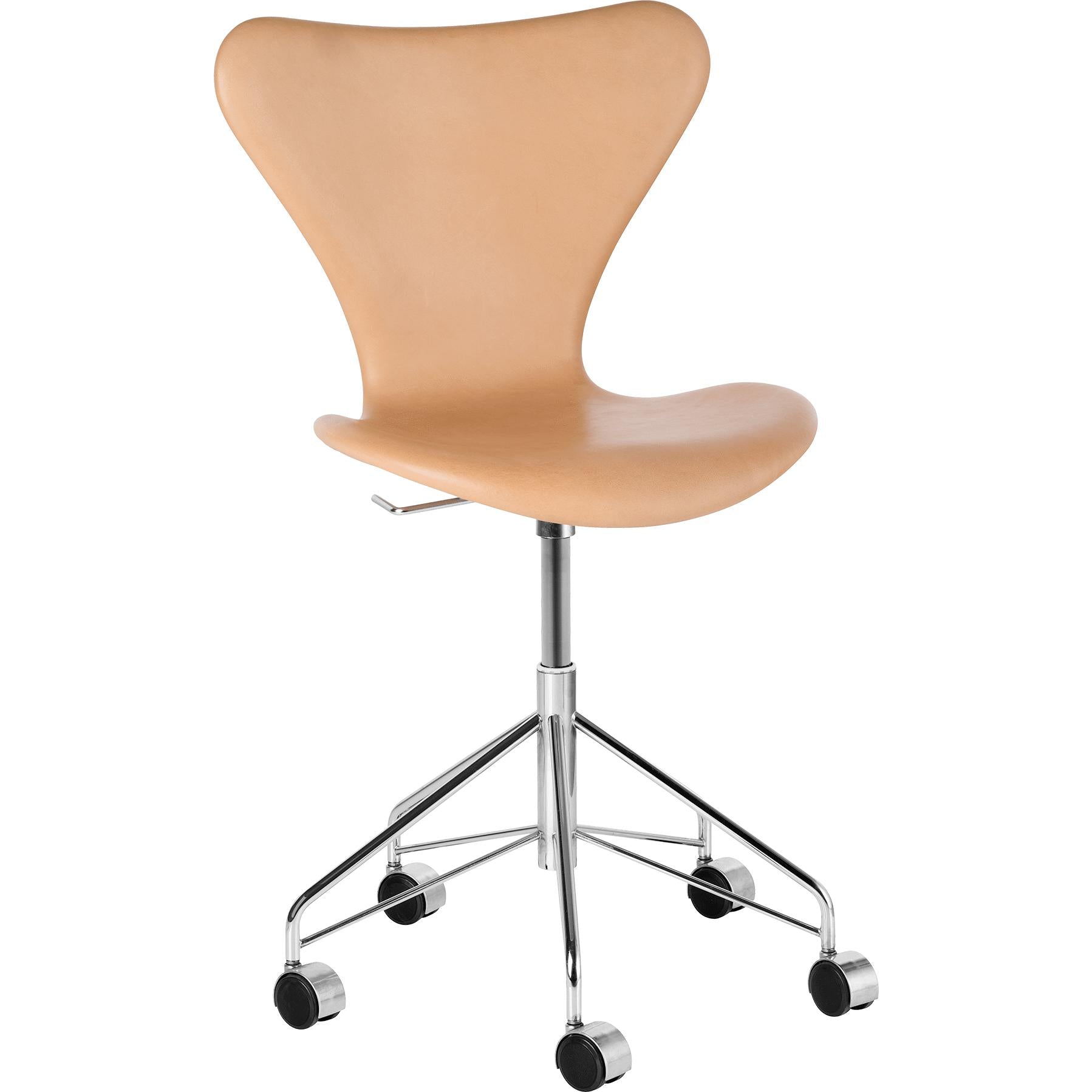 [product_category]-Fritz Hansen Series 7 Swivel Chair Full Upholstery Leather, Natural-Fritz Hansen-3117-natural leather-FRI-1