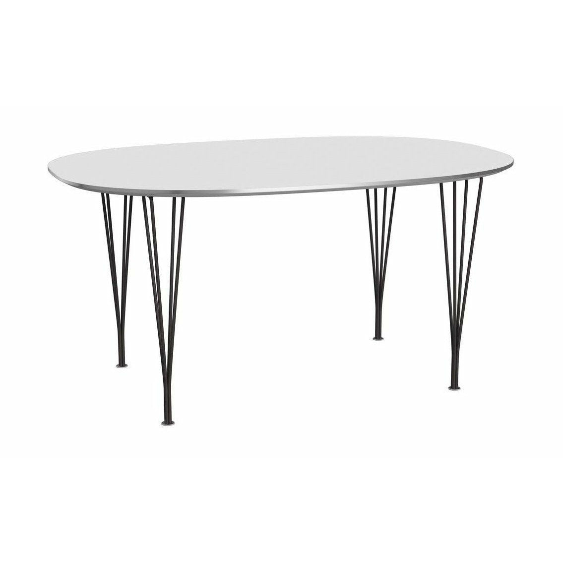 [product_category]-Fritz Hansen Super Ellipse Dining Table 100x150 Cm, White/Warm Graphite-Fritz Hansen-B612-White-Warm-Graphite-150x100x72-FRI-1