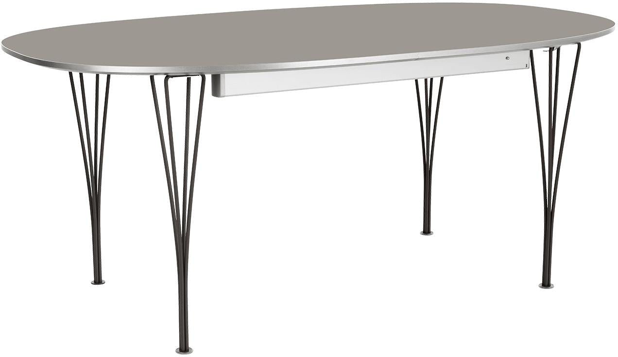 [product_category]-Fritz Hansen Super Ellipse Extendable Table Chrome 120 X180/300 Cm, Grey Laminate-Fritz Hansen-B619-grey/chromed-FRI-1