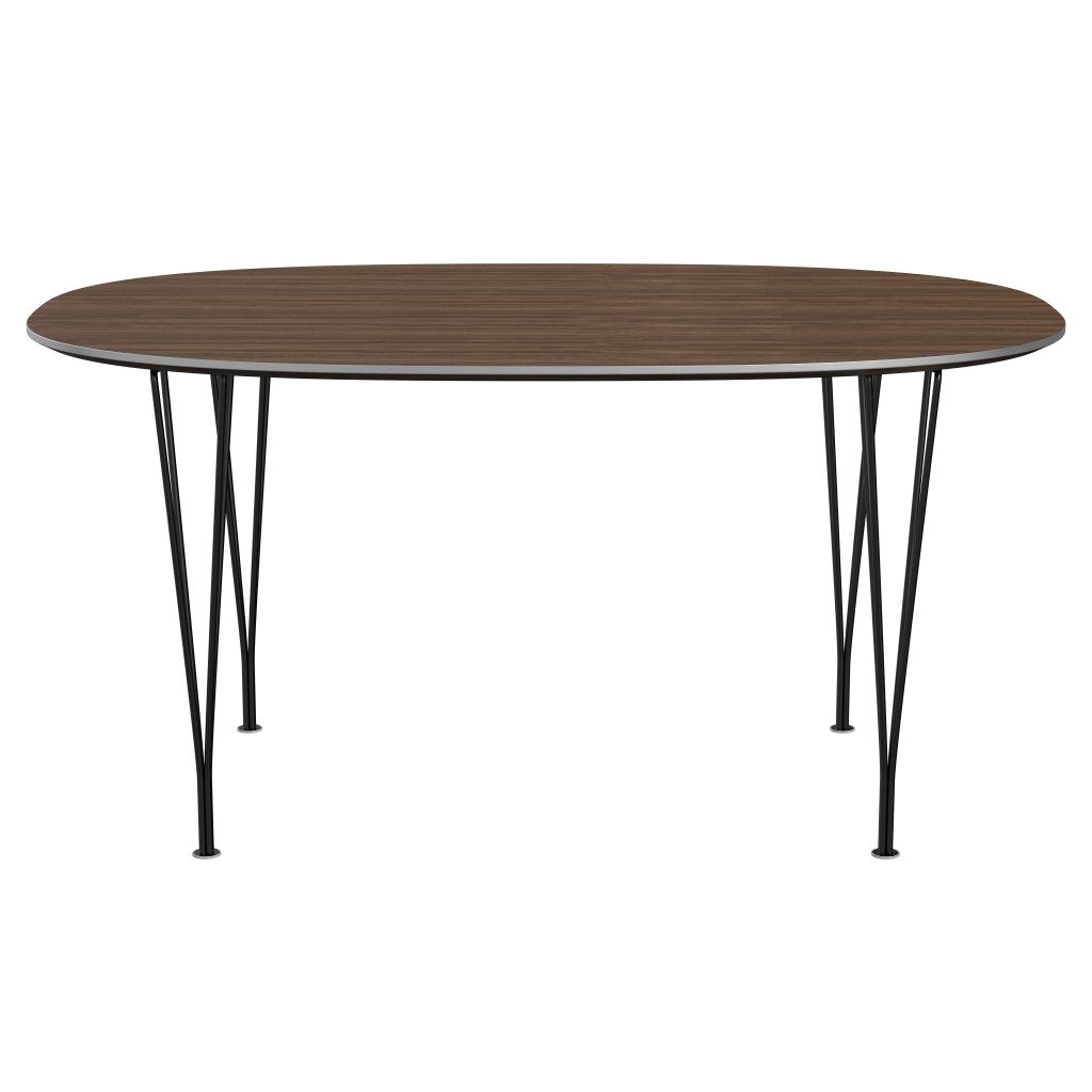 [product_category]-Fritz Hansen Superellipse Dining Table Black/Walnut Veneer, 150x100 Cm-Fritz Hansen-B612-WAL001-SPAL-DRBL-FRI-1