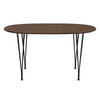 Fritz Hansen Superellipse™ Dining Table Black/Walnut Veneer With Walnut Table Edge, 135x90 Cm