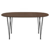 Fritz Hansen Superellipse™ Dining Table Black/Walnut Veneer With Walnut Table Edge, 150x100 Cm