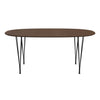 Fritz Hansen Superellipse™ Dining Table Black/Walnut Veneer With Walnut Table Edge, 170x100 Cm