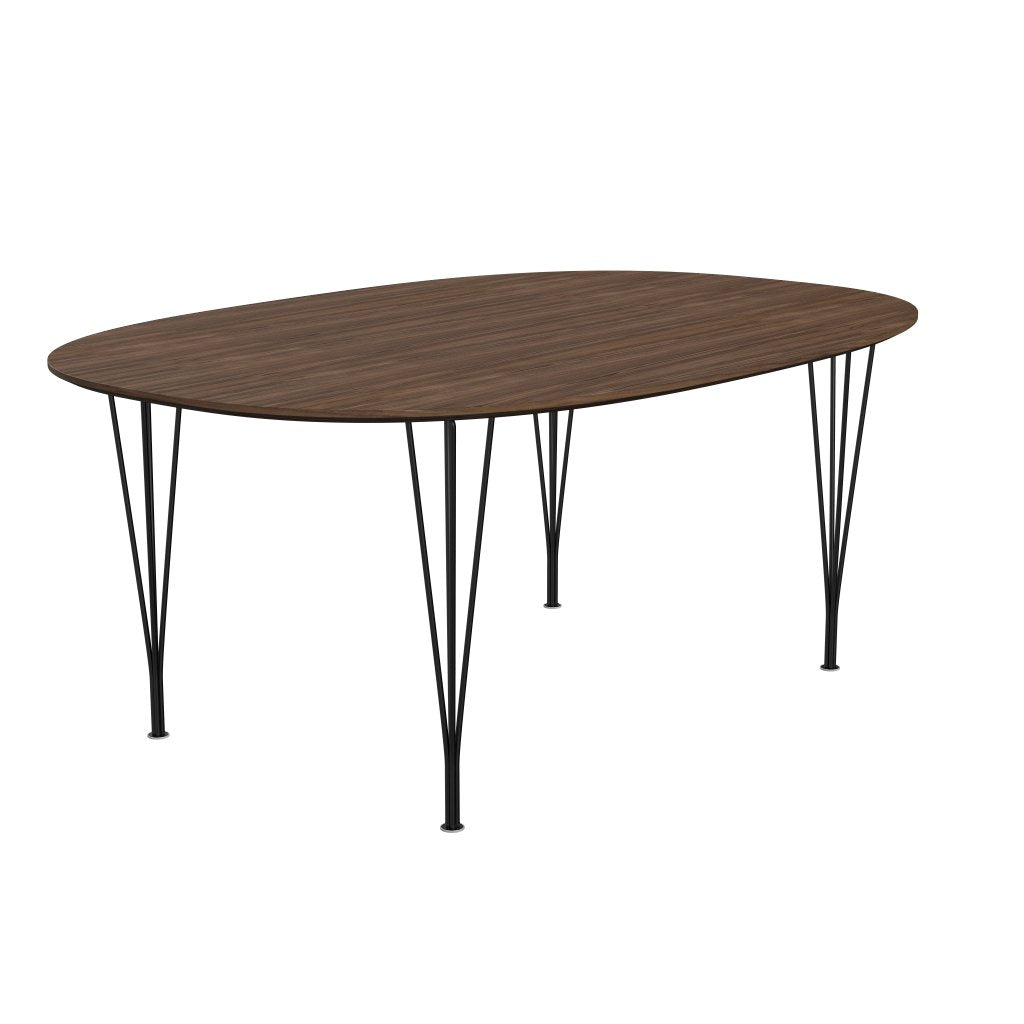 [product_category]-Fritz Hansen Superellipse Dining Table Black/Walnut Veneer With Walnut Table Edge, 180x120 Cm-Fritz Hansen-B613-WAL001-WAL001-DRBL-FRI-2