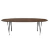 Fritz Hansen Superellipse™ Dining Table Black/Walnut Veneer With Walnut Table Edge, 240x120 Cm