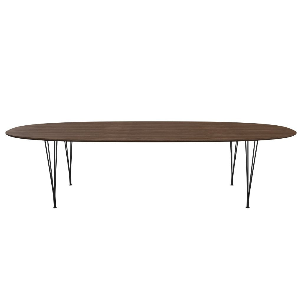 [product_category]-Fritz Hansen Superellipse Dining Table Black/Walnut Veneer With Walnut Table Edge, 300x130 Cm-Fritz Hansen-B617-WAL001-WAL001-DRBL-FRI-1
