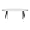 Fritz Hansen Superellipse Jídelní stůl černé/bílé lamináty Fenix, 170x100 cm