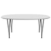 Fritz Hansen Superellipse jídelní stůl černé/bílé lamináty Fenix, 180x120 cm