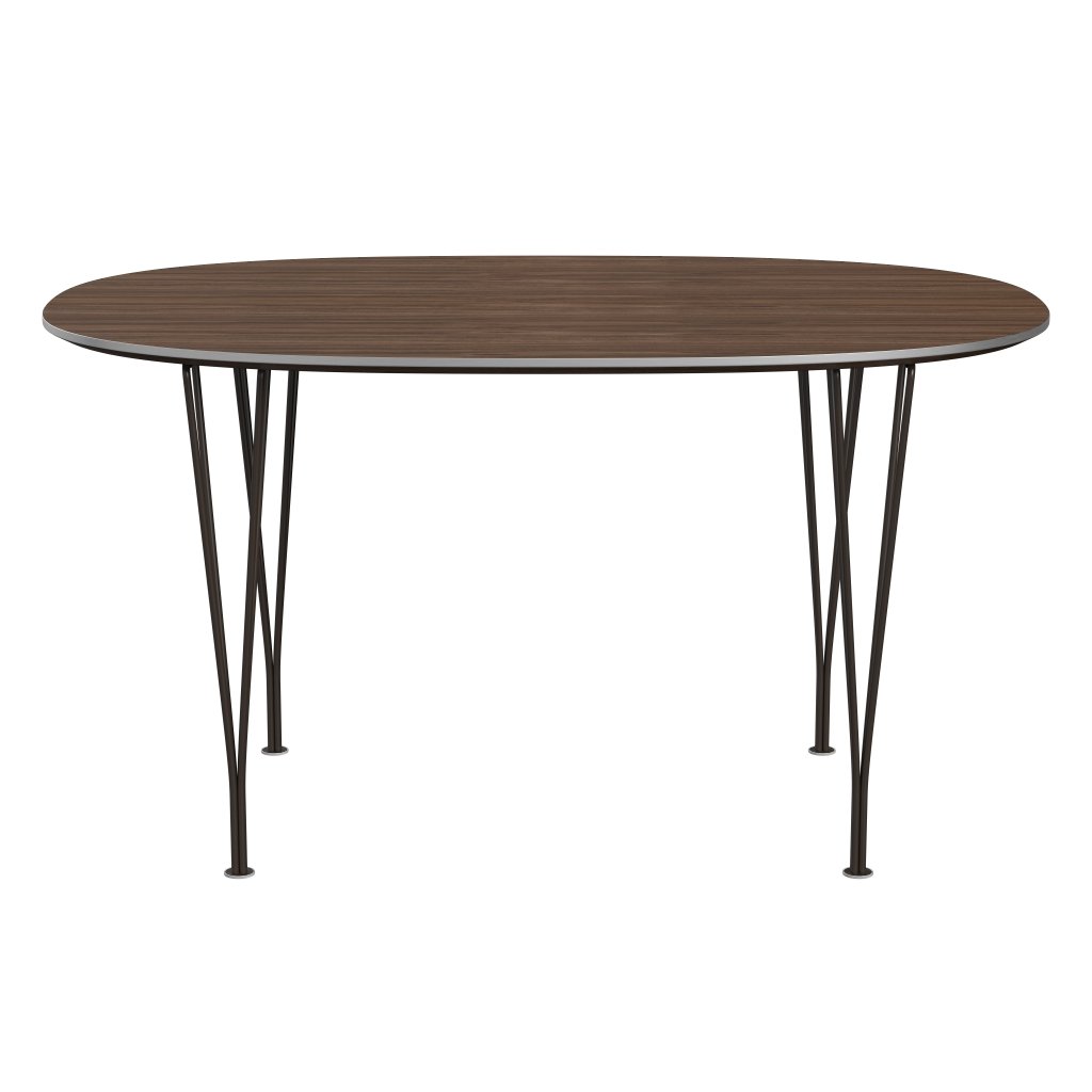 [product_category]-Fritz Hansen Superellipse Dining Table Brown Bronze/Walnut Veneer, 135x90 Cm-Fritz Hansen-B611-WAL001-SPAL-DBPC-FRI-1