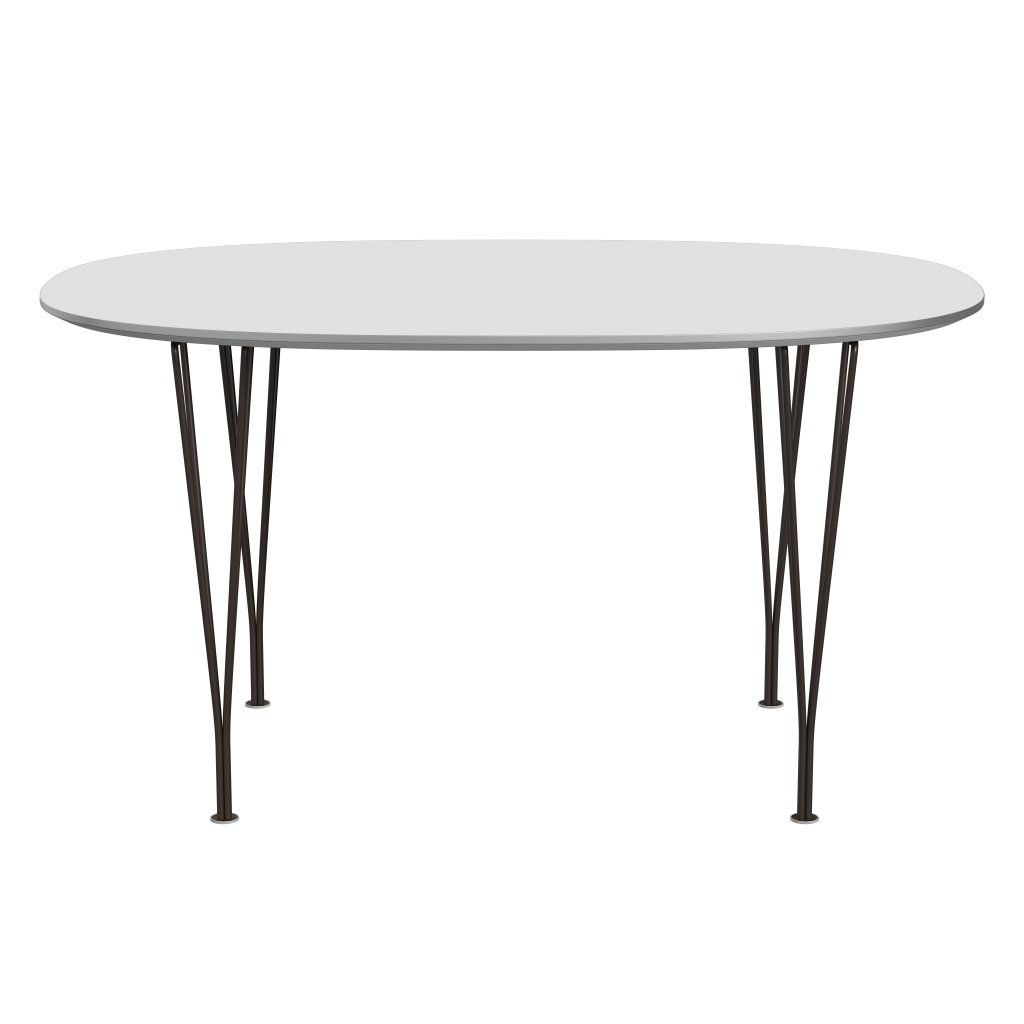 [product_category]-Fritz Hansen Superellipse Dining Table Brown Bronze/White Fenix Laminates, 135x90 Cm-Fritz Hansen-B611-FXWHL-SPAL-DBPC-FRI-1