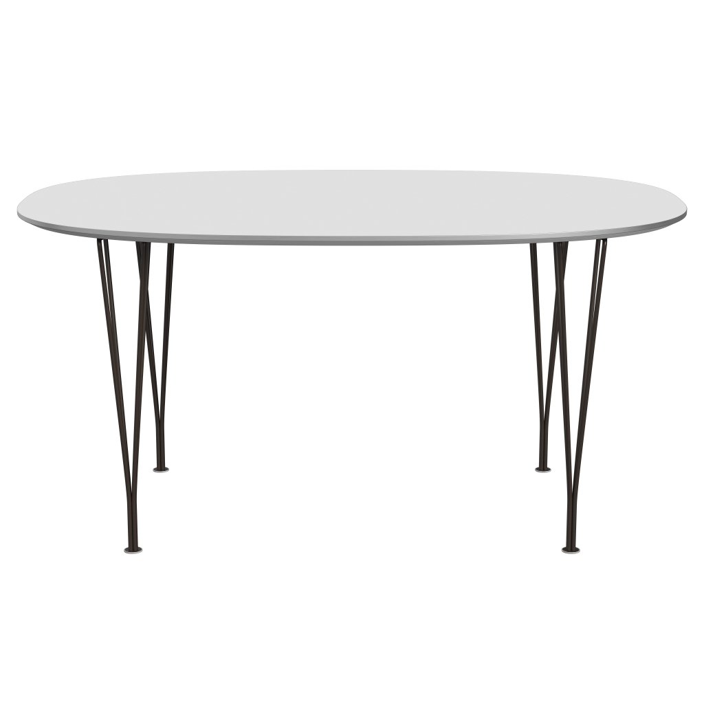 [product_category]-Fritz Hansen Superellipse Dining Table Brown Bronze/White Fenix Laminates, 150x100 Cm-Fritz Hansen-B612-FXWHL-SPAL-DBPC-FRI-1