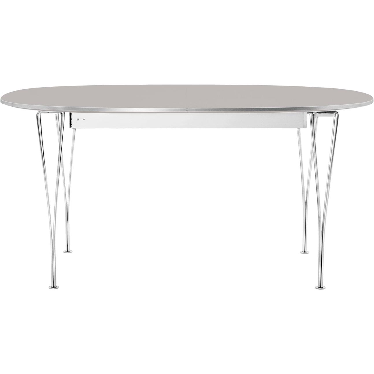 [product_category]-Fritz Hansen Superellipse Dining Table Chrome/Grey Efeso Veneer, 120 X180 Cm-Fritz Hansen-B613-grey efeso-FRI-1