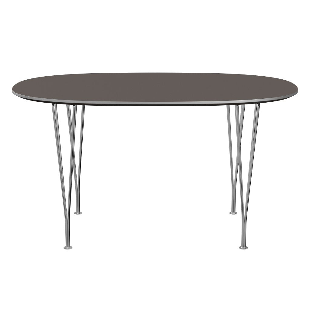 [product_category]-Fritz Hansen Superellipse Dining Table Chrome/Grey Fenix Laminates, 135x90 Cm-Fritz Hansen-B611-FXGRL-SPAL-CST-FRI-1