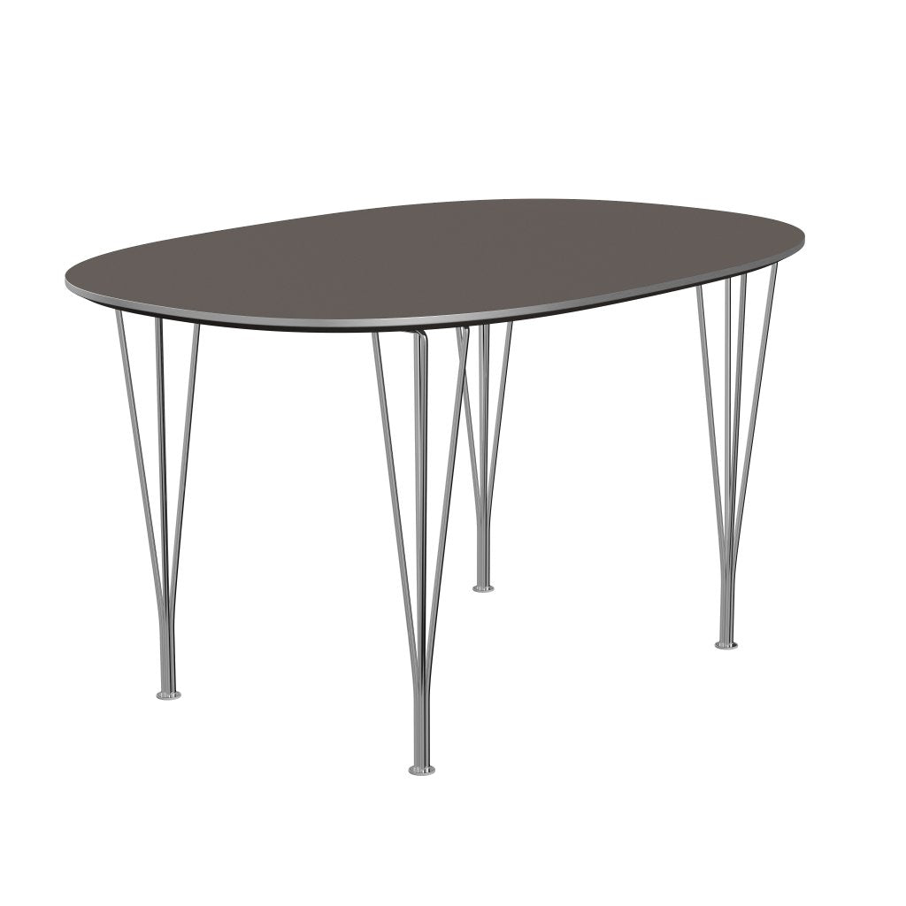 [product_category]-Fritz Hansen Superellipse Dining Table Chrome/Grey Fenix Laminates, 135x90 Cm-Fritz Hansen-B611-FXGRL-SPAL-CST-FRI-2